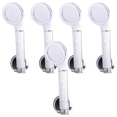 레이저 버튼 절수형 수압상승 샤워기헤드, 5개, 실버