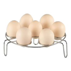 FANCY LIFE 不鏽鋼蒸蛋架, 一次蒸多顆雞蛋，安全耐用，廚房必備, 1個, 18cm