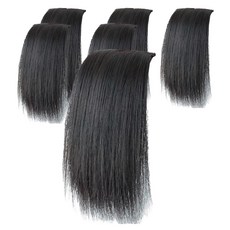 Belleshuev 柔順髮質頭頂假髮 兩側豐盈高級髮片 20cm, 6個, 自然黑