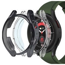 루아르모 갤럭시워치 TPU 풀커버 범퍼 케이스 2p 세트, 블랙, 투명
