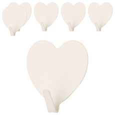 오브메종 하트 다용도 벽걸이 후크, 화이트, 6개