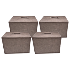 UdiLife 優的生活大師 三層櫃抽屜置物盒 橫式, 適用型矮櫃, 米咖/咖啡二色可搭配, 38 x 26.5 x 27cm, 咖啡色, 4個