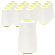 해피베어스 오버로크용 스마트 봉제사 실, 화이트, 16개