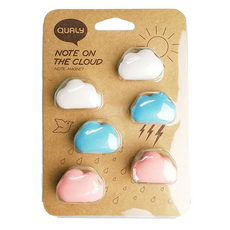 QUALy 朵朵雲兒磁鐵, 藍色 + 粉色 + 白色