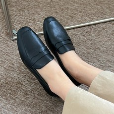 어바웃슈 여성용 가죽 페니 로퍼 단화 구두 1cm TSP251