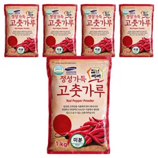 일년래래 중국산 미분용 고춧가루, 1kg, 5개