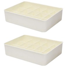 Oliveat 高級分格多用途整理盒 15格, 白色, 2個