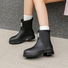어바웃슈 여성용 플랫폼 미들 앵클 레인 부츠 장화 TSP475