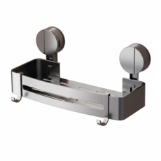 HOUDER 吸盤式太空鋁置物架 四方 標準, 槍灰色, 1個