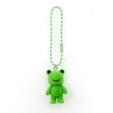 Recoz 蓬鬆柔軟天鵝絨迷你鑰匙圈, 1個, 青蛙