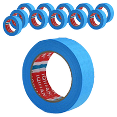 iQIHAN 彩色遮蔽紙膠帶 25mm x 15m, 12個, 藍色