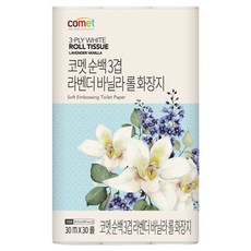 comet 純白3層薰衣草香草捲筒衛生紙 30m, 30捲, 1袋
