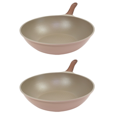 키친아트 본 우드 파스텔핑크 다이아 궁중팬, 30cm, 2개