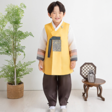 GAON BABY HANBOK 兒童用藍綠色紗色袖韓服上下衣套裝 AM239