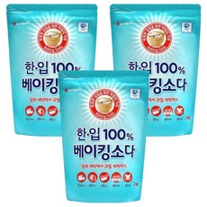 [비건라이프] 한입 100% 베이킹소다 알파 다목적세제, 2kg, 3개