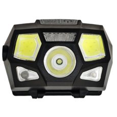 防水強光感應式頭燈 超輕量 揮手開關 五段照明 USB充電, 1個, 混合色