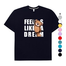 제이비패션 남녀공용 곰인형 오버핏 반팔 티셔츠