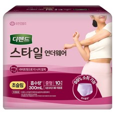 디펜드 여성용 스타일 언더웨어 성인기저귀 초슬림, 중형, 10개입, 1개