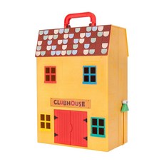 阿奇幼幼園 手提渡假小屋組 內含造型玩偶與家具 方便攜帶, 1組, 黃色