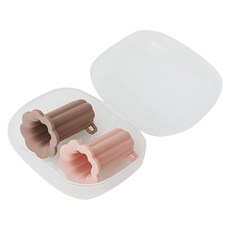 Firgi 寶寶零食套+收納盒組, 無奶嘴, 巧克力棕+草莓粉, 1組