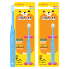 MEGA TEN 兒童360 第2階段 幼兒牙刷, 隨機出貨, 2個, 1入