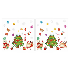 彩色靜電貼紙Set 內含兩張, 聖誕樹 + 白熊