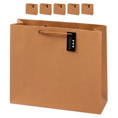 포포팬시 블랙라벨 무지 크라프트 쇼핑백, 6개