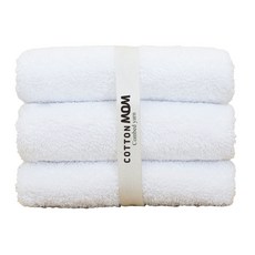 Cotton Mom 優質飯店毛巾 200g 40支精梳棉, 純淨白, 3個