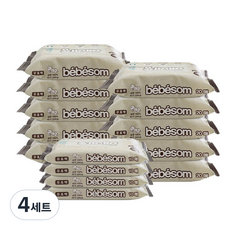 베베솜 순면100 유아 건티슈 휴대용 10p x 4팩 + 20p x 10팩 세트, 4세트