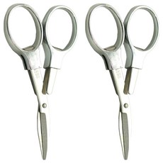 張小泉 高碳不鏽鋼迷你旅行剪刀 8字剪, 2支, 銀色