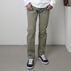 HAIHU 男款綠色修身直筒彈力褲