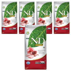 Farmina 法米納 全齡貓 天然頂級無穀系列 貓飼料, 5袋, 5kg, 雞肉石榴