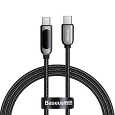 베이스어스 LED 디스플레이 100w c타입 초고속충전케이블, 블랙(CATSK-B01), 1m, 1개 블랙(CATSK-B01), 1m, 1개