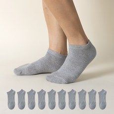 골드만싹스 여성용 스포츠 프리미엄 스니커즈 발목 양말 10켤레, 그레이