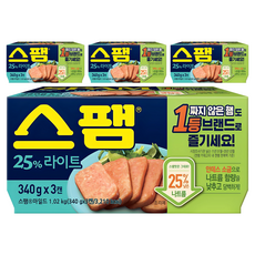 스팸 25% 라이트, 340g, 9개