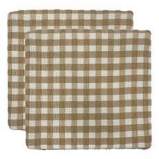 J&N 格致織紋彈性立體坐墊 2入 55 x 55cm 卡其色 - 舒適支撐 居家裝飾