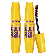 메이블린 뉴욕 콜로썰 워터프루프 마스카라 9.2ml, 리얼 브라운, 2개