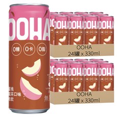 OOHA 氣泡飲 水蜜桃烏龍茶, 330ml, 48罐