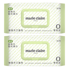 marie claire 美麗佳人 ONEDER 旺達 美麗佳人超純水嬰兒濕巾80抽(加蓋), 2入