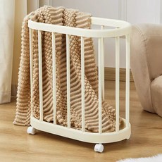 리빙공감 이동식 틈새 빨래 세탁바구니, 크림