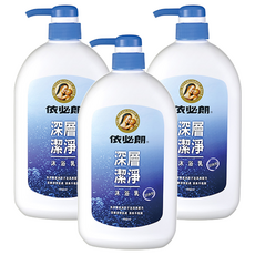 依必朗 深層潔淨沐浴乳 去除老化角質, 1L, 3瓶