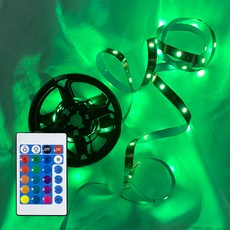 Heylumi 黏貼式LED室內裝飾燈條 RGB 5m + 遙控器組, 混合色, 1套