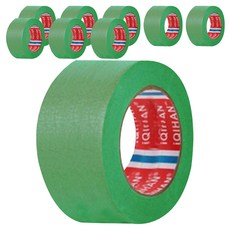 iQIHAN 칼라 마스킹 종이테이프 50mm x 15m, 그린, 9개