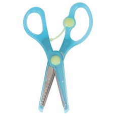 KUTSUWA 兒童安全彈力剪刀 ss117mt 湖水藍 彈力輔助 圓角安全刀刃, 1支
