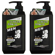 MEN 男人香 三代舒爽沐浴乳 - 全身清新舒爽 型男魅力肌膚, 1L, 2罐
