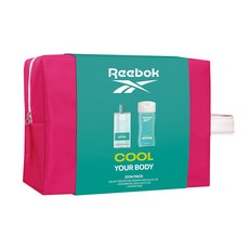 REEBOK 清新水能量女性淡香水經典手拿盥洗包組 (淡香水100ml+沐浴膠250ml) 運動香氛, 1入