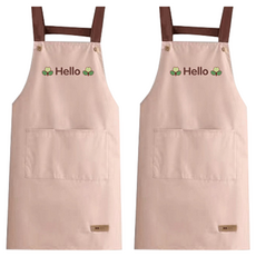 Alpha Commerce優質口袋防水圍裙, 淺粉色, 2件