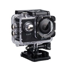 E-books P2高畫質4K WiFi運動攝影機附防水殼，30米防水，1600萬像素廣角鏡頭，2吋彩色螢幕, E-EPE002, 黑色