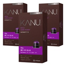 카누 볼드 다크 로스트 네스프레소 호환 캡슐 커피, 5.7g, 10개입, 3개