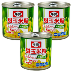 牛寶 甜玉米粒 無防腐劑 自然脆甜 非基因改造, 340g, 3罐